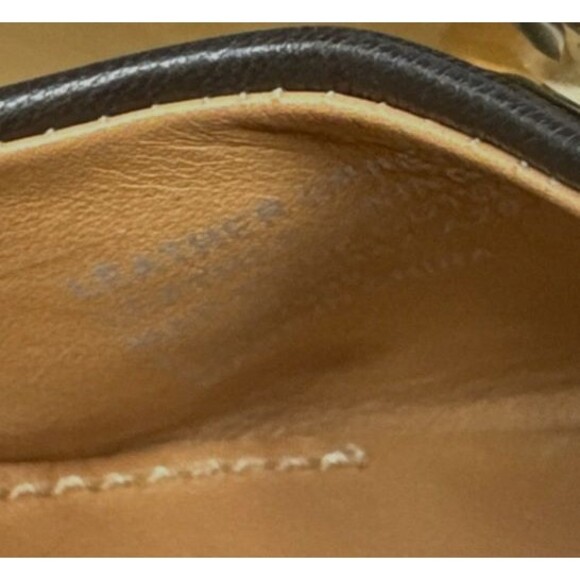 Tory Burch Claire Size 8.5 Black Nappa Leather Gold Tone Ballet Flats - Picture 7 of 12